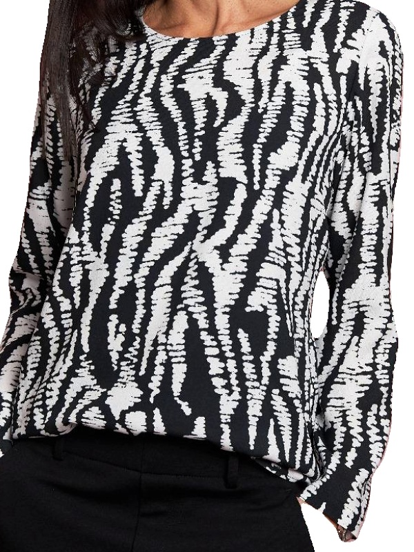 Blusenshirt von Seidel, schwarz/weiß, C3424 close-up